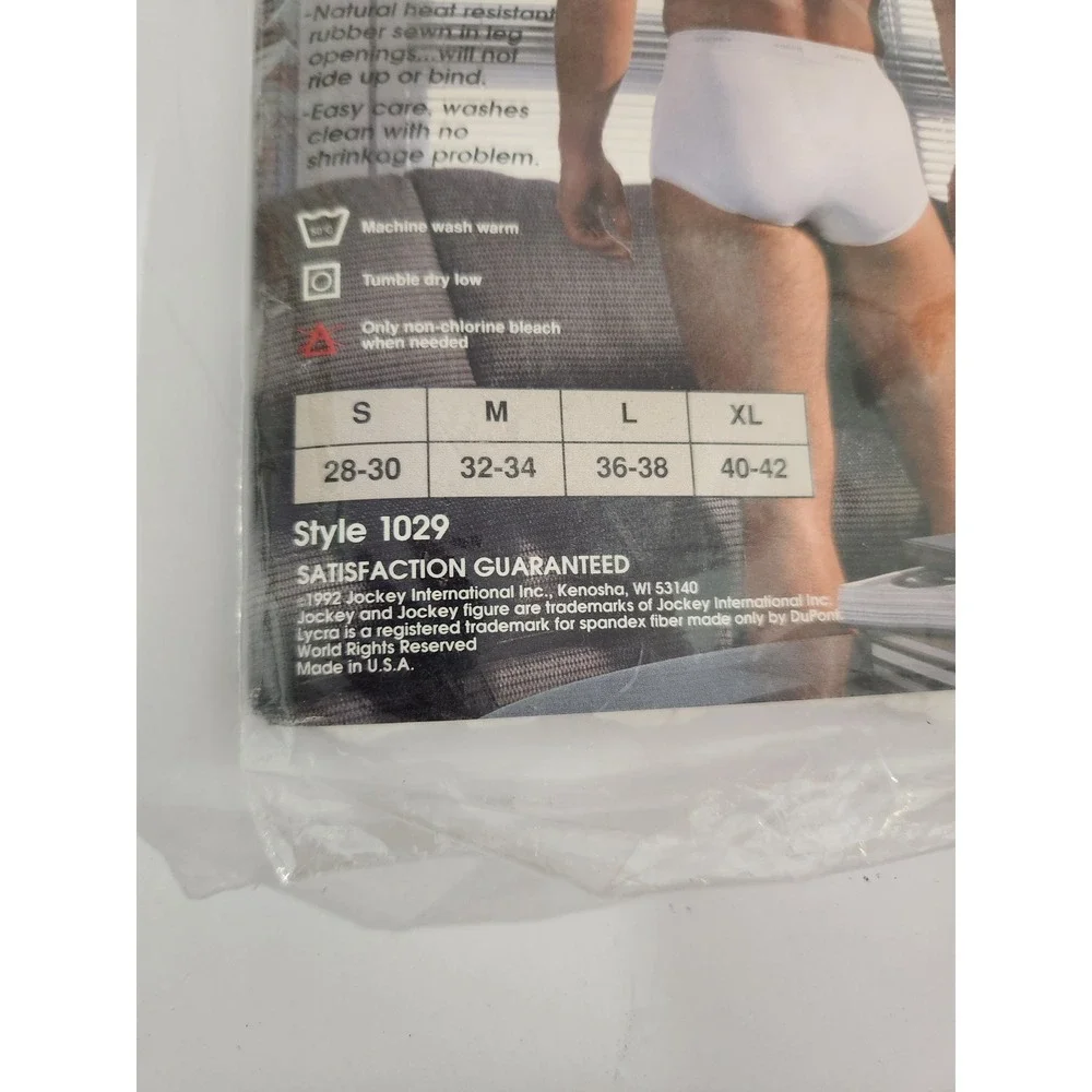 Jockey‎ Pouch Brief White Vintage 1992 Deadstock Made in USA Small 28-30